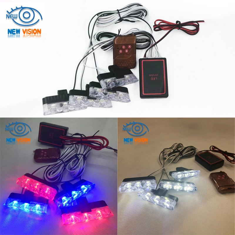 12V 24V LED Amber Strobe Warning Light Strobe Grille Flashing Light Car Truck Beacon Lamp Yellow White Traffic Lights