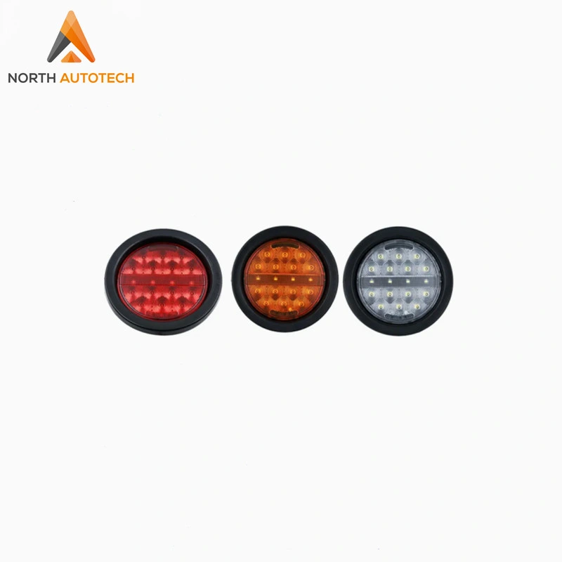 Trailer 4 Inch 24 LED Round Stop Turn Tail Backup Reverse Truck Lights