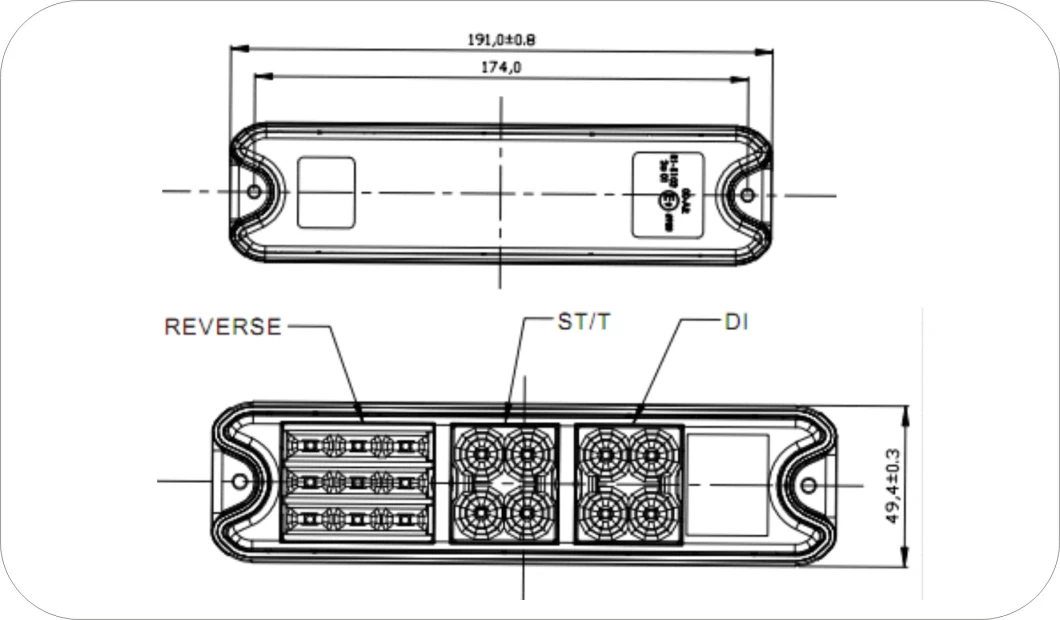 7.5X2in LED Stop Tail Turn Signal & Backup Lamps for Forklift Trucks