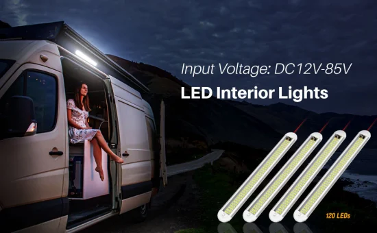 120 LED per tetto auto camper, 12 V/24 V, striscia luminosa, plafoniera interna, 12 W, con interruttore on/off, lampada a LED per camion, furgone chiuso