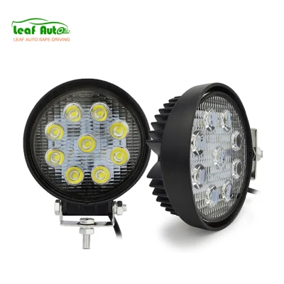 Farol De Milha LED 27W rotondo 12V 24V 4 pollici Luces LED 27W per trattore fuoristrada Faro da lavoro quadrato 27W LED