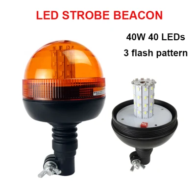 Luce stroboscopica a LED da 40 W per veicoli con carrello elevatore Baliza LED magnetica 12 V/24 V Luci di avvertimento ambra Luce stroboscopica di emergenza