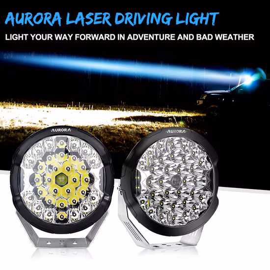 Aurora rotonda da 7 pollici a 9 pollici per autoveicoli LED luce di guida per auto fuoristrada luce da lavoro laser per accessori auto 4X4 Jeep